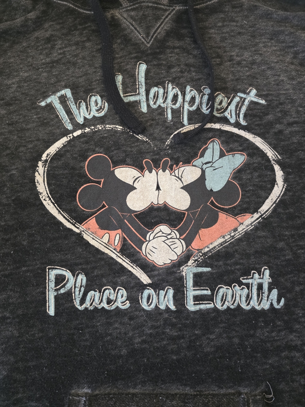 Disney-Inspired Black Hoodie Sweatshirt - The Happiest Place On Earth - Picture 2 of 9